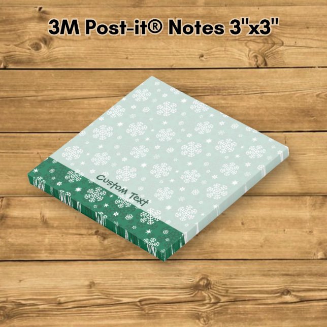 Snowflakes Pattern on Cadmium Green Post-it Notes (Creator Uploaded)