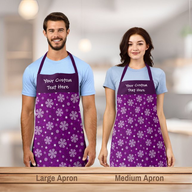 Snowflakes Pattern on Purple Apron (Creator Uploaded)