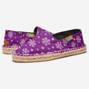 Snowflakes Pattern on Purple Espadrilles