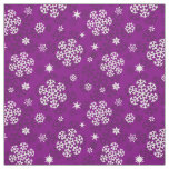 Snowflakes Pattern on Purple Fabric