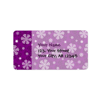 Snowflakes Pattern on Purple Label