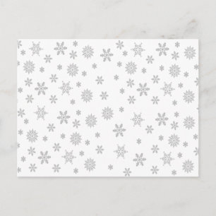 Snowflakes Pattern on White Postcard