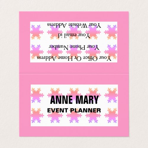 Snowflakes Pattern Pink Ombre White Cute Girly Business Card