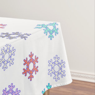 Snowflakes Pattern Snowy Holiday Festive Vibes Tablecloth