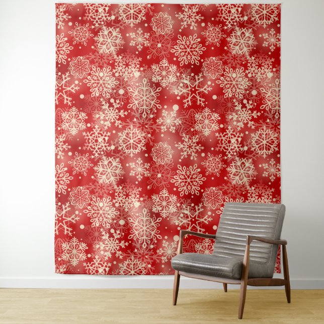 Snowflakes pattern tapestry (In Situ)