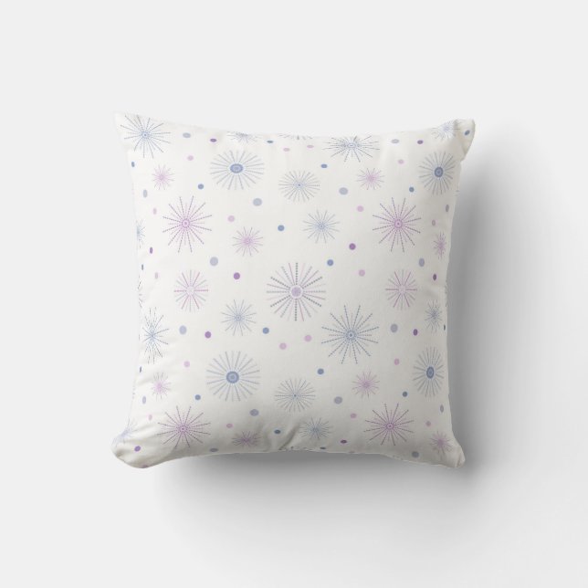 snowflakes pattern throw pillow (Front)