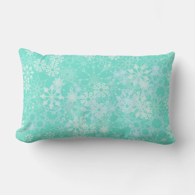 snowflakes patterned lumbar pillow (Front)