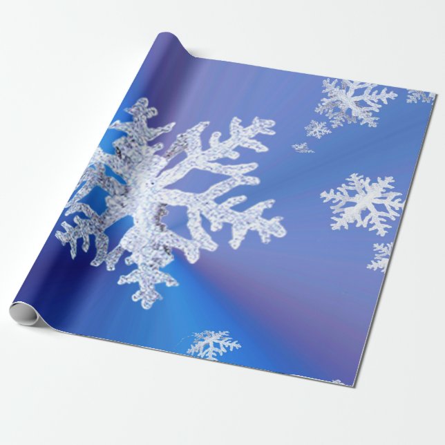 Snowflakes Photo Gloss Wrapping Paper (Unrolled)