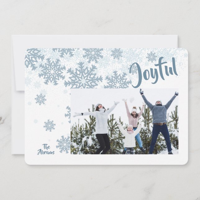Snowflakes Photo Holiday Greeting Card (Front)