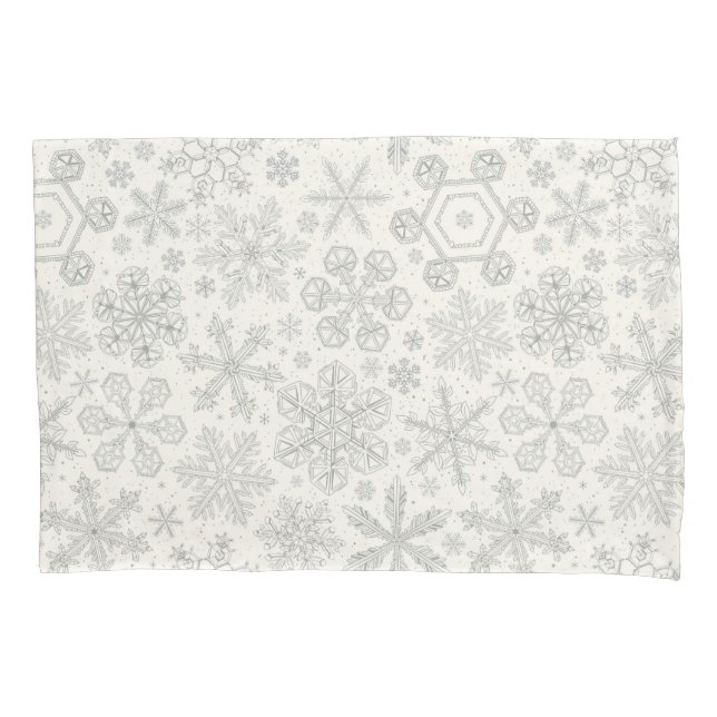 Snowflakes Pillow Case (Front-Left)