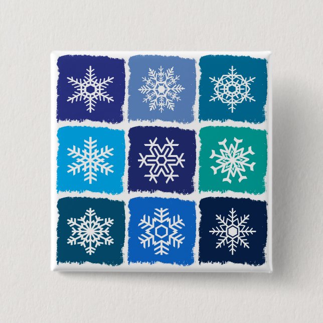 Snowflakes Pinback Button (Front)