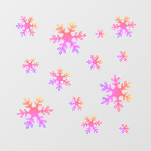 Snowflakes Pink Colorful Snow Winter Christmas Floor Decals