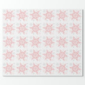 Snowflakes Pink Silver Winter Baby Shower Wrapping Paper (Flat)