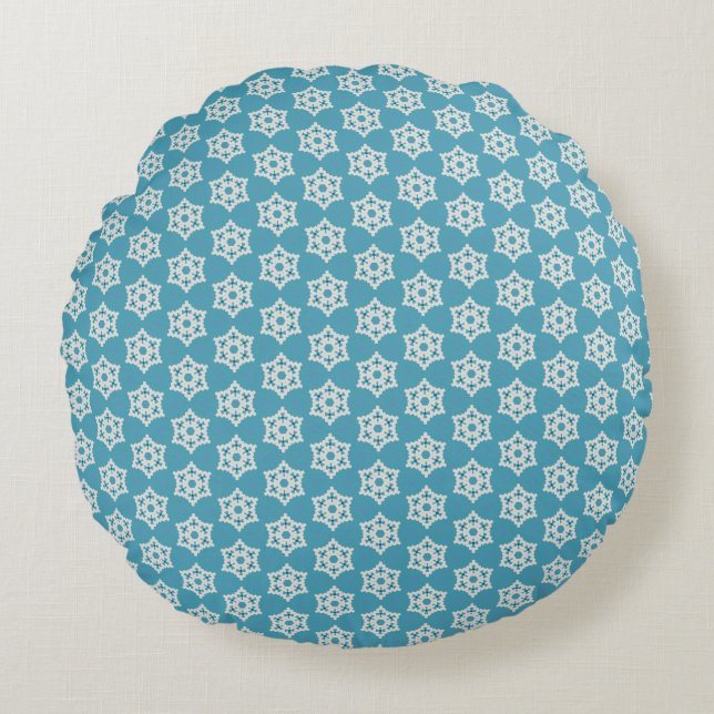 Snowflakes pp1 round pillow (Front)