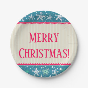 Snowflakes & Presents Paper Plates