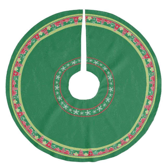 Snowflakes & Presents Tree Skirt (Front)