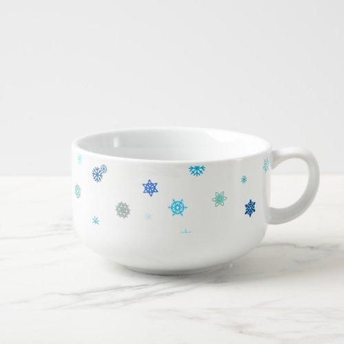 Snowflakes printed Soup Mug