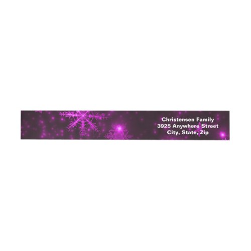 Snowflakes Purple Background Wrap Address Labels