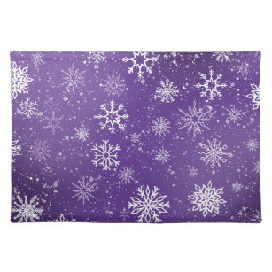Snowflakes Purple Cloth Placemat