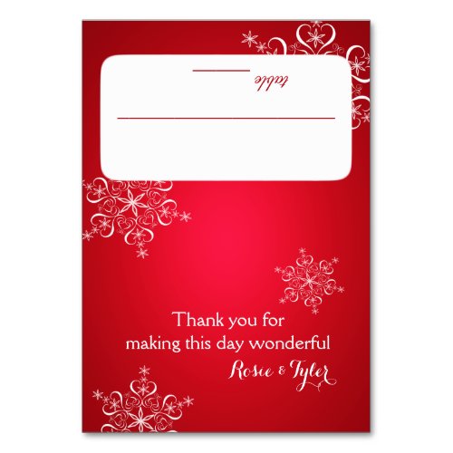 Snowflakes Red 2 Seating Card