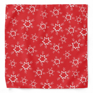 Snowflakes, Red and White Snowflakes, Snow Bandana