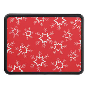Snowflakes, Red and White Snowflakes, Snow Hitch Cover