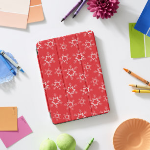 Snowflakes, Red and White Snowflakes, Snow iPad Pro Cover