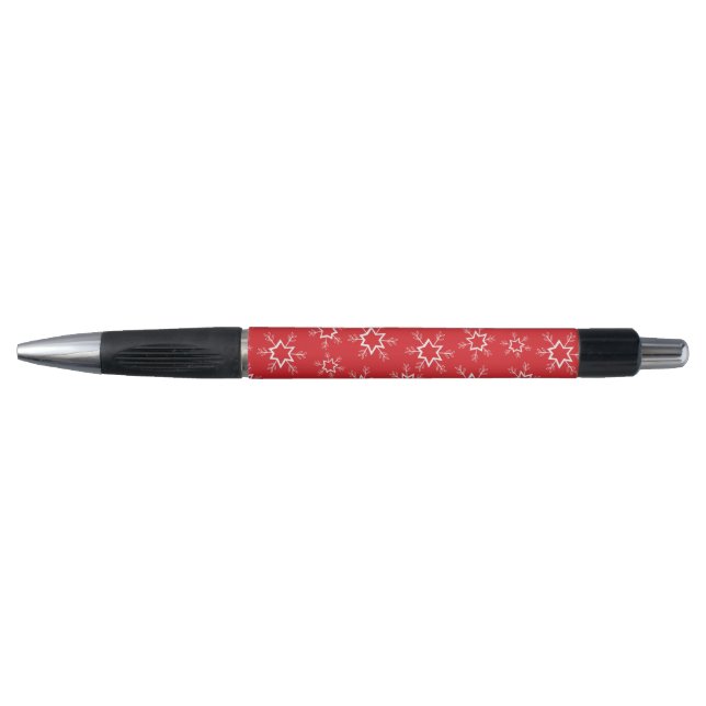Snowflakes, Red and White Snowflakes, Snow Pen (Front)