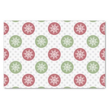 snowflakes red green cute winter pattern tissue paper