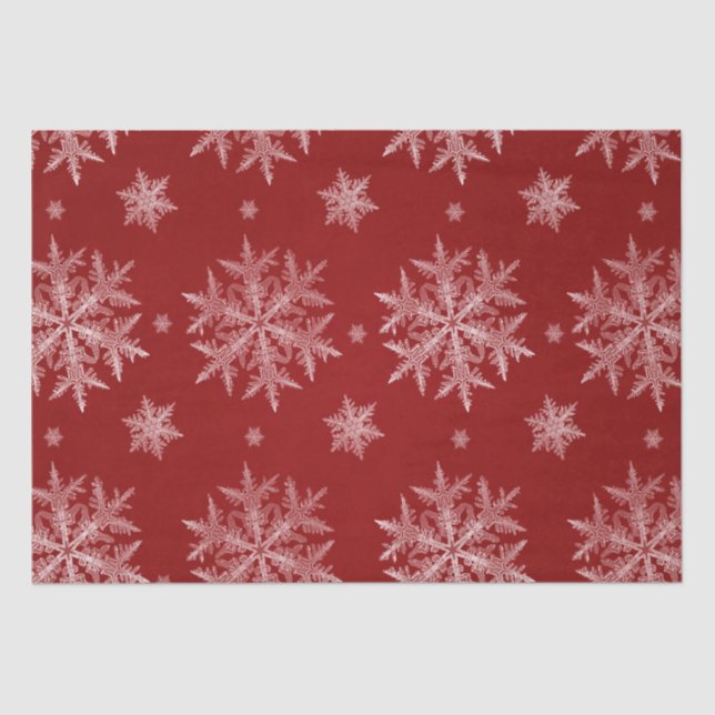 Snowflakes Red Holiday Christmas   Tissue Paper (Front)