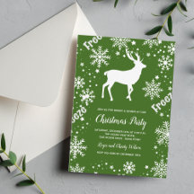 Snowflakes reindeer green Christmas