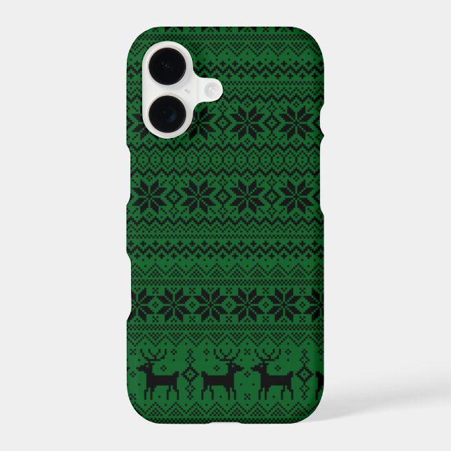 Snowflakes Reindeer Xmas Pattern Christmas Sweater Case-Mate iPhone Case (Back)