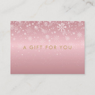 Snowflakes Rose Gold Holiday Gift Certificate