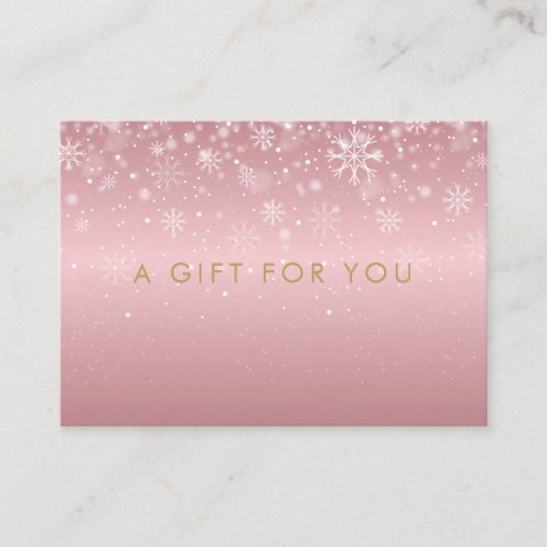 Snowflakes Rose Gold Holiday Gift Certificate