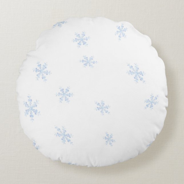 Snowflakes Round Pillow (Front)