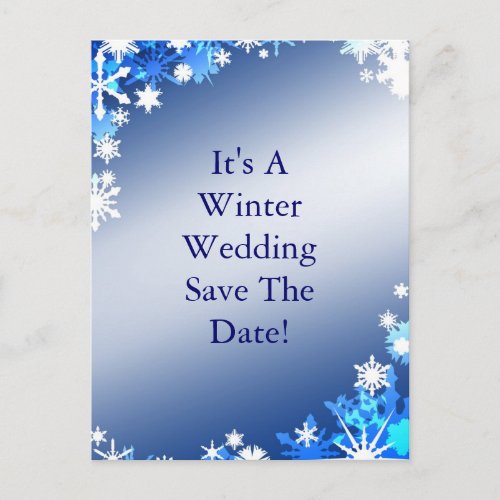 Snowflakes Save the Date Postcard