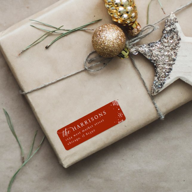 Snowflakes Script & Serif Family Return Address Label (Creator Uploaded)