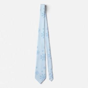 Snowflakes Seamless Light Blue Pattern Neck Tie