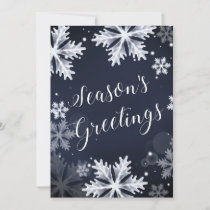 snowflakes seasons greetings Holiday card