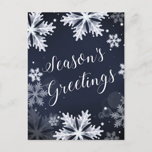 snowflakes seasons greetings Holiday cards (Front)