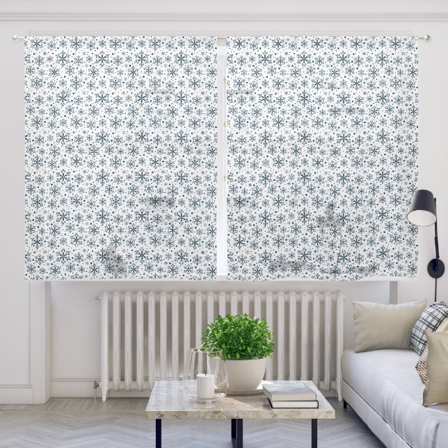 Snowflakes  sheer curtains (Living Room)