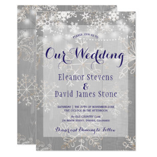 Winter Wonderland Wedding Invitations Zazzle Snowflakes Silver Lights Winter Wonderland Wedding Invitation