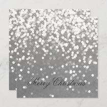 Snowflakes Silver Personalized Holiday Invitation