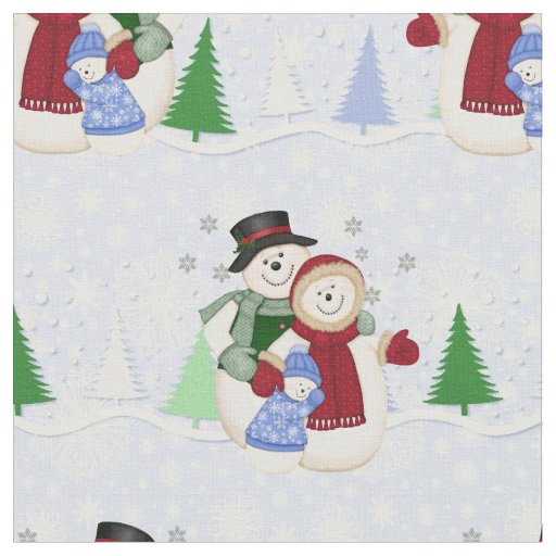 Snowflakes Snow Family Fabric ver2