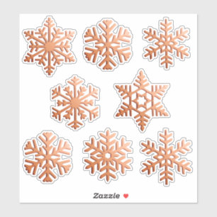 Snowflakes / Snow Flakes in a faux copper finish Sticker
