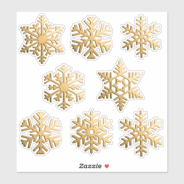 Snowflakes / Snow Flakes in a faux gold finish Sticker (Sheet)