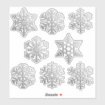 Snowflakes / Snow Flakes in a faux silver finish Sticker