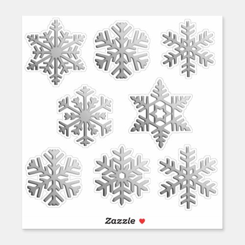 Snowflakes  Snow Flakes in a faux silver finish Sticker