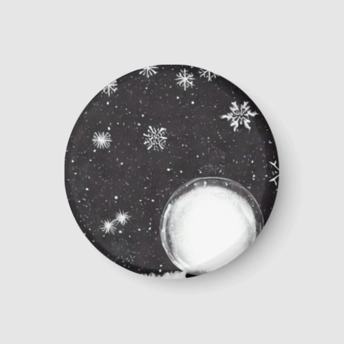 Snowflakes  Snow Globe Magnet