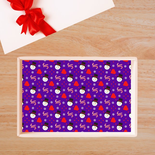 Snowflakes Snowman Candy Canes Blue Background Tissue Paper (Snowflakes Snowman Candy Canes Blue Background Tissue Paper)